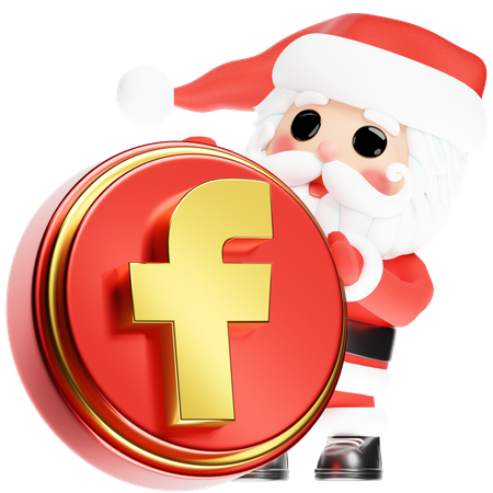 Free Santa Calus mit Weihnachts-Facebook  3D Icon