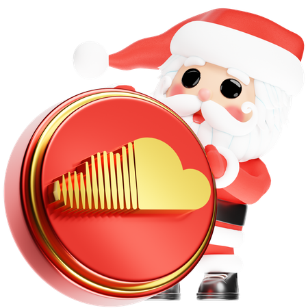 Free Santa Calus mit Weihnachts-Soundcloud  3D Icon