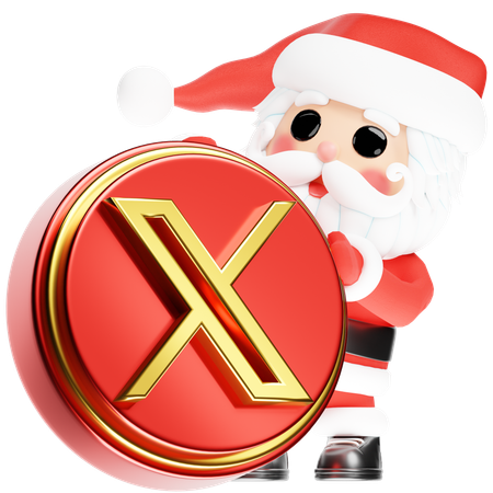 Free Santa Calus mit Weihnachts-Twitter  3D Icon