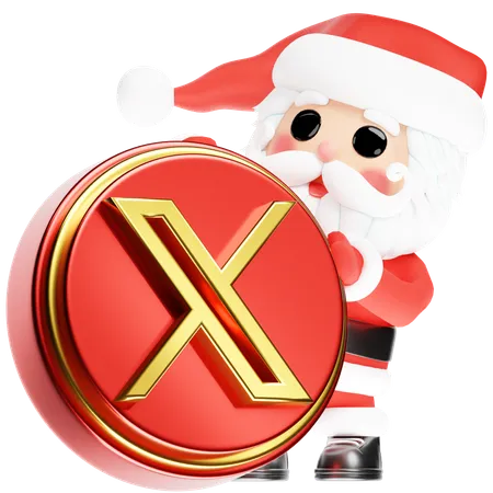 Free Santa Calus mit Weihnachts-Twitter  3D Icon