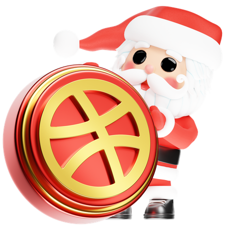 Free Santa Calus with Christmas Dribbble  3D Icon