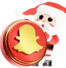 Santa Calus mit Weihnachts-Snapchat