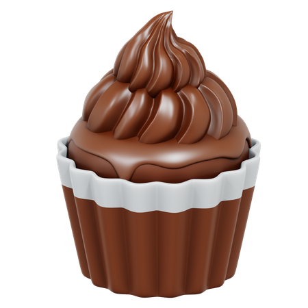 Free Schokoladen-Cupcake  3D Icon