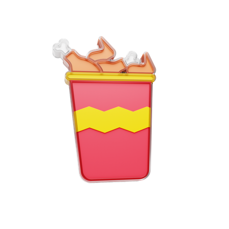 Free Seau de poulet  3D Icon