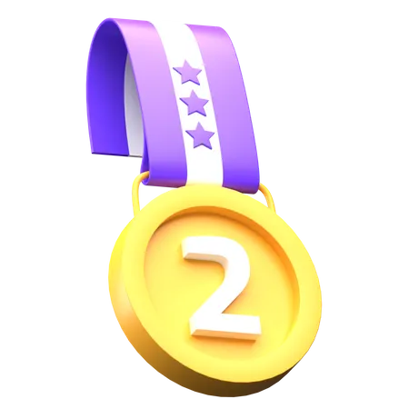 Free Second Place Medal  3D Illustration