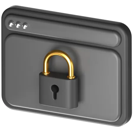 Free 3 D Icon Of A Secured Website 3D Icon