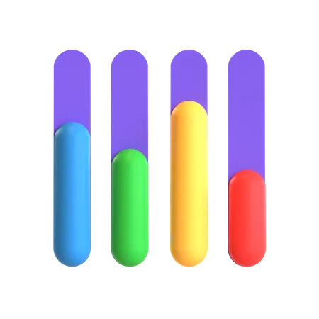 Free Segmented Bar Graph  3D Icon