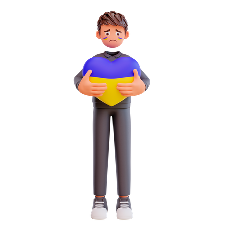 Free Segurando o coração da Ucrânia  3D Icon