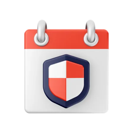 Free Shield Calendar  3D Icon