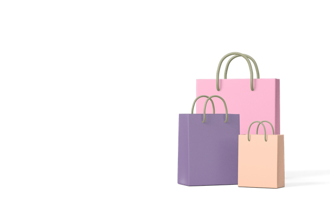 Free Shopping Bags  3D Icon