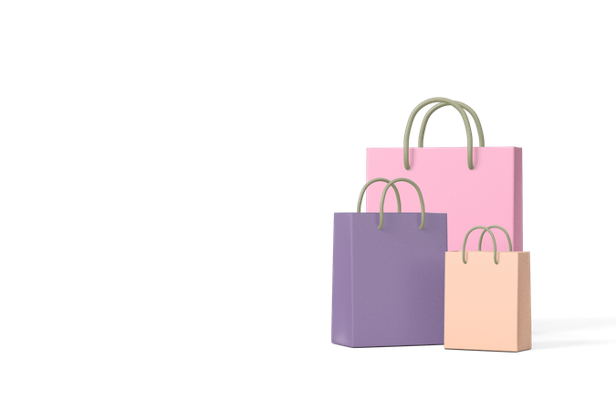 Free Shopping Bags  3D Icon
