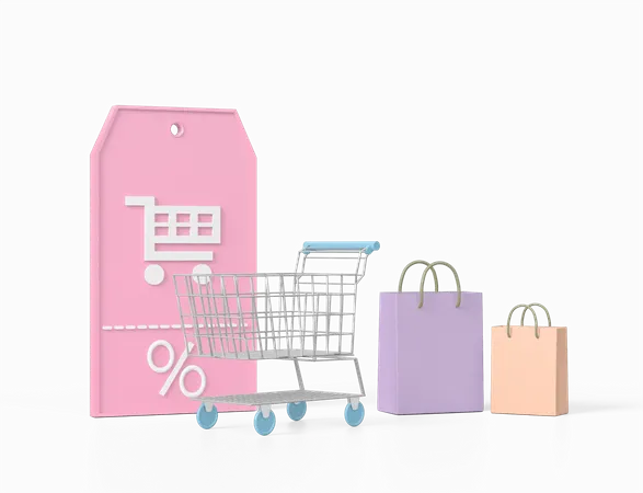 Free Shopping Discount  3D Icon