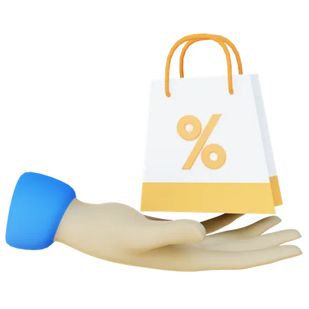 Free Shopping Discount  3D Icon