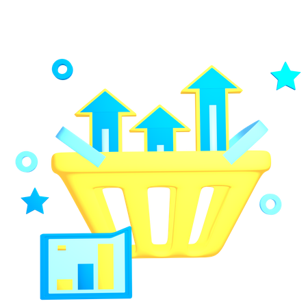 Free Shopping Growth  3D Icon