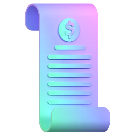 Free Shopping Invoice  3D Icon