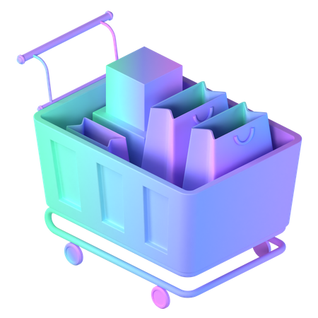 Free Shopping Trolley  3D Icon