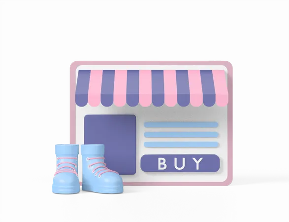 Free Shopping Website  3D Icon