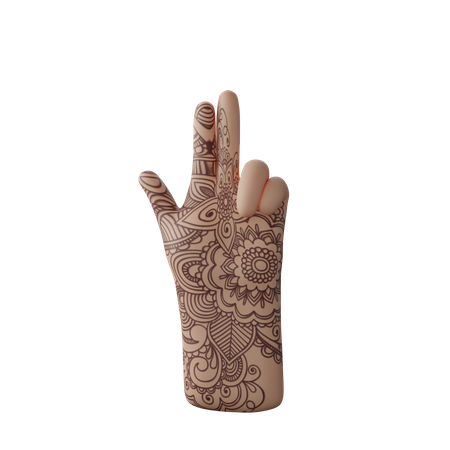 Free Sign of gun with hand  3D Illustration