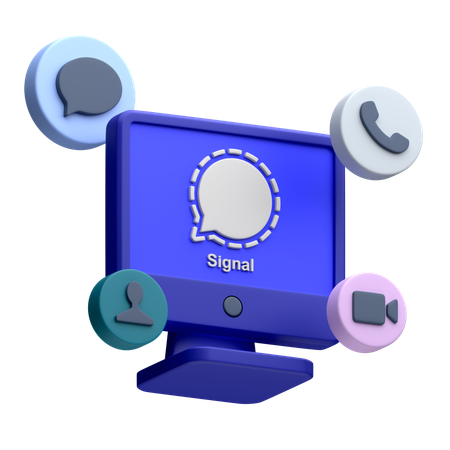 Free Signal On Desktop Monitor  3D Icon