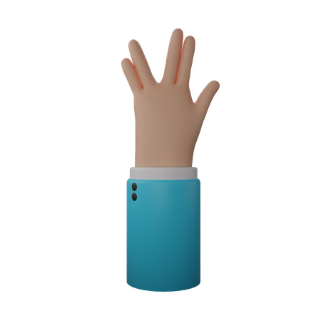 Free Signe de la main à rayons  3D Icon