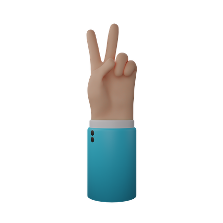 Free Signe de la main de paix  3D Illustration