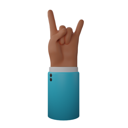 Free Signe de main Rock N' Roll  3D Icon