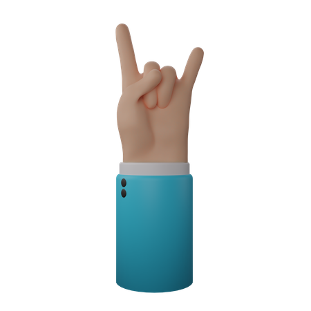 Free Signe de main Rock N' Roll  3D Icon