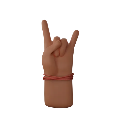 Free Sinal de rock and roll  3D Illustration