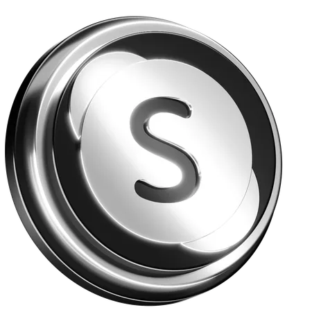 Free Silver And Black Themed Skype Logo With A 3 D Effect 3D Icon