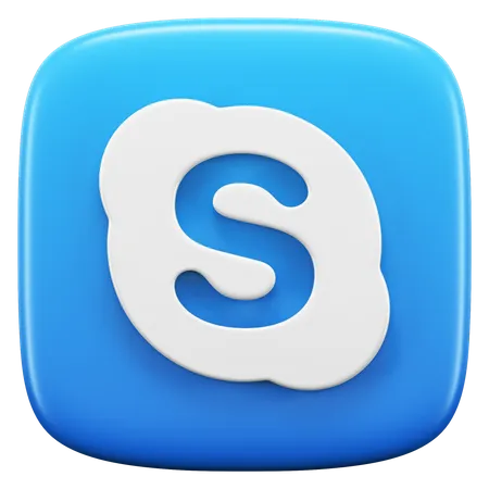 Free Well Known Version Of The Skype Logo 3D Icon