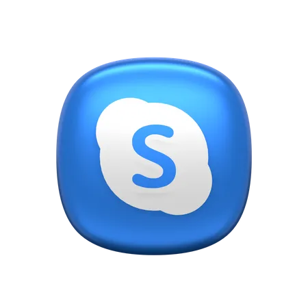 Free Renderizacao Do Icone 3 D Das Midias Sociais Do Skype 3D Icon