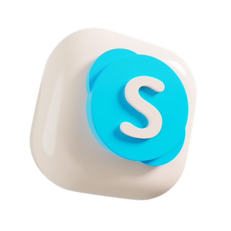 Free Logotipo do skype  3D Logo