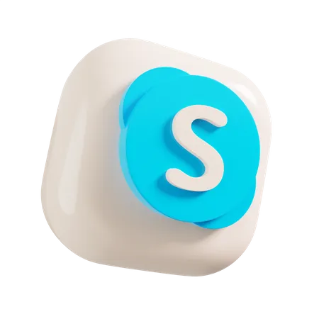 Free Logotipo do skype  3D Logo