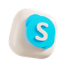 3d skype logo emoji