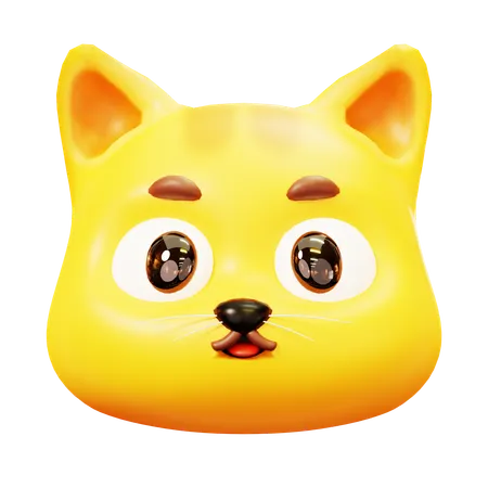 Free Cute Cartoon 3 D Smiling Orange Cat Head Emoji Emoticon Funny Icon Set Front Face With Various Emotions 3D Icon