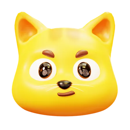 Free Cute Cartoon 3 D Smirking Orange Cat Head Emoji Emoticon Funny Icon Set Front Face With Various Emotions 3D Icon