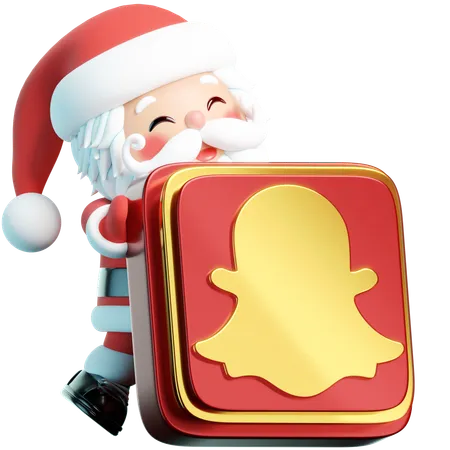 Free Snapchat Illustrates Santa Holding The Snapchat Logo In A Playful 3 D Space Capturing Moments And Fun In Festive Snaps 3D Icon