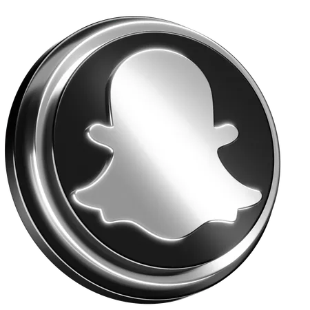 Free Snapchat Logo Designed In Silver And Black With A 3 D Look 3D Icon