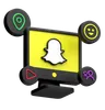 Snapchat auf dem Desktop-Monitor