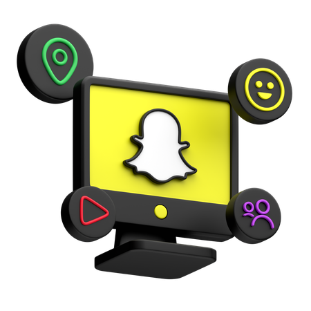 Free Snapchat sur un écran de bureau  3D Icon