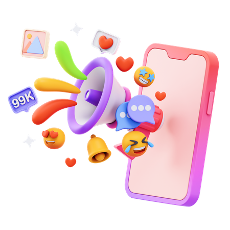 Free Social Media Announcement  3D Icon