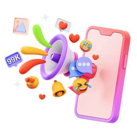 Free Social Media Announcement  3D Icon