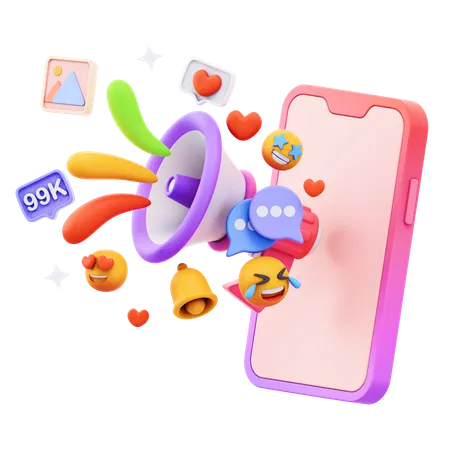 Free Social Media Announcement  3D Icon