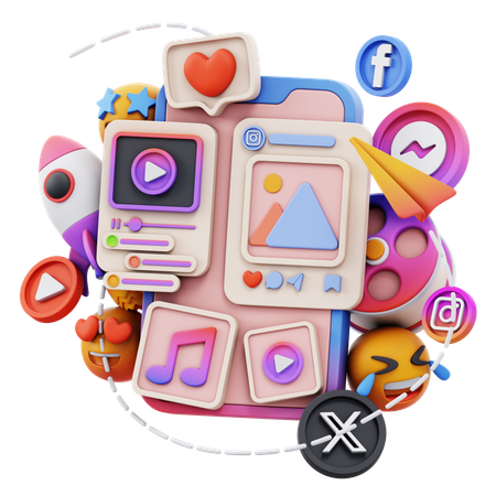 Free Social Media Creativity  3D Icon