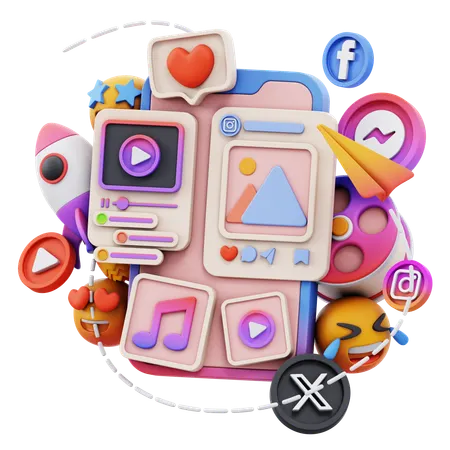 Free Social Media Creativity  3D Icon