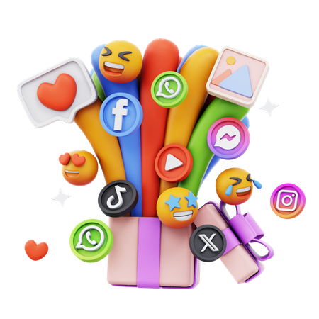 Free Social Media Explosion  3D Icon