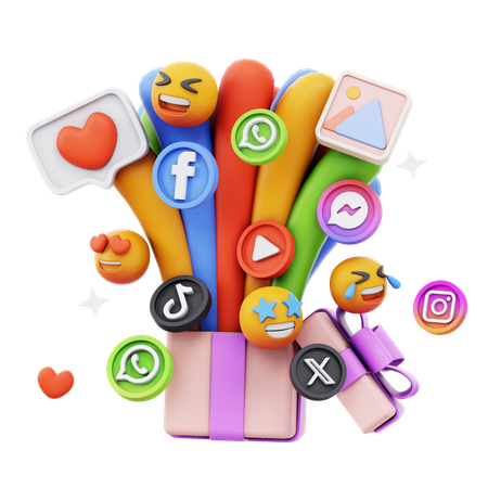 Free Social Media Explosion  3D Icon