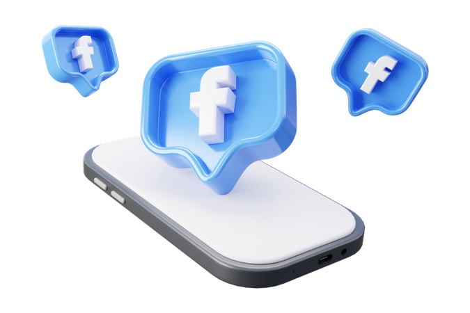 Free Social media facebook marketing 3D Icon