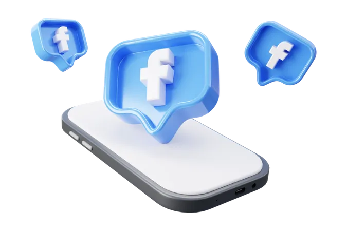 Free Social media facebook marketing 3D Icon
