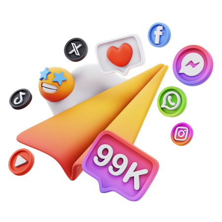 Free ソーシャルメディアの受信メッセージ  3D Icon